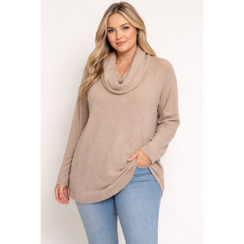 Barefoot Dreams Tunic Sweater 2X Dust Rose CozyChic Ultra Lite Coastal Cowl Neck